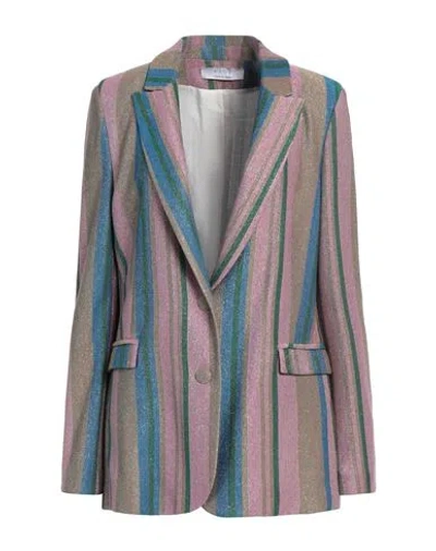 Kaos Woman Blazer Sand Size 10 Viscose, Polyamide, Metallic Polyester In Beige