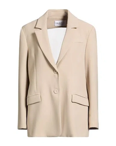 Kaos Woman Blazer Sand Size 10 Viscose, Polyester, Elastane In Neutral
