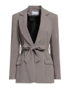 Kaos Woman Blazer Taupe Size 12 Polyester, Viscose, Elastane In Gray