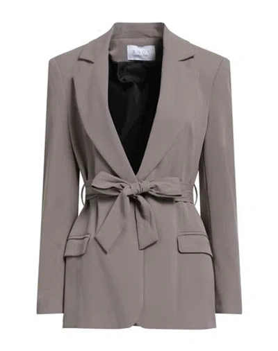 Kaos Woman Blazer Taupe Size 12 Polyester, Viscose, Elastane In Gray