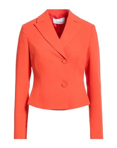 Kaos Woman Blazer Tomato Red Size 10 Polyester, Elastane In Orange