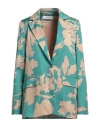 Kaos Woman Blazer Turquoise Size 12 Viscose In Blue