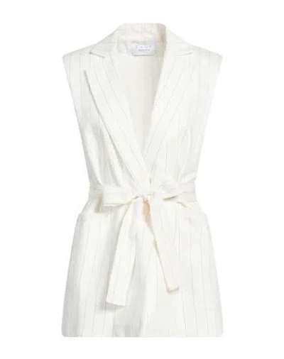 Kaos Woman Blazer White Size 6 Linen, Polyester, Lurex