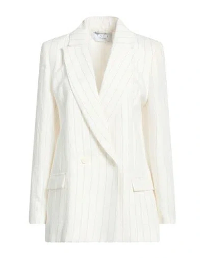 Kaos Woman Blazer White Size 6 Linen, Polyester, Lurex