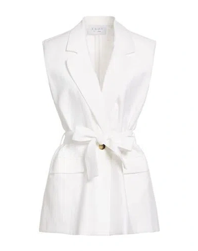 Kaos Woman Blazer White Size 8 Linen, Polyester