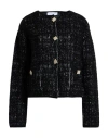 Kaos Woman Cardigan Black Size L Acrylic, Polyamide, Metal, Wool, Viscose In Black