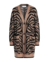 Kaos Woman Cardigan Camel Size S Acrylic, Mohair Wool, Polyamide In Beige
