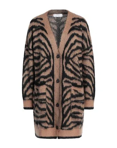 Kaos Woman Cardigan Camel Size S Acrylic, Mohair Wool, Polyamide In Beige