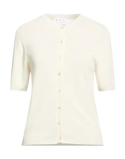 Kaos Woman Cardigan Cream Size S Viscose, Polyamide In White
