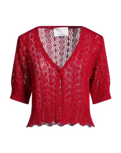 Kaos Woman Cardigan Red Size M Viscose, Metallic Fiber