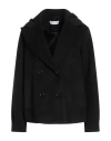Kaos Woman Coat Black Size 10 Acrylic, Polyamide, Mohair Wool, Viscose, Metallic Fiber