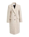 Kaos Woman Coat Light Grey Size 10 Virgin Wool, Polyamide In Brown
