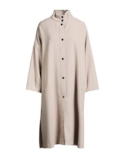 Kaos Woman Coat Light Grey Size 2 Polyester, Viscose, Polyamide In Gray