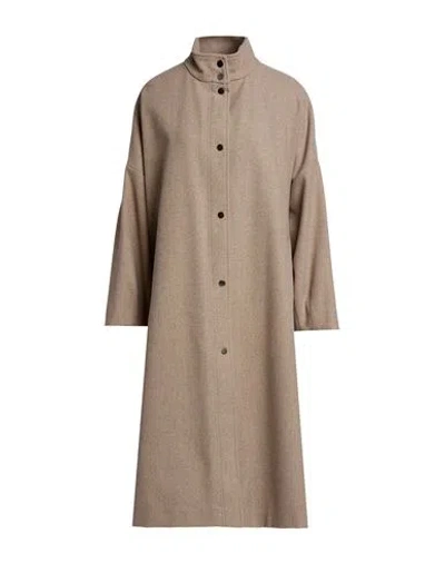 Kaos Woman Coat Taupe Size 2 Polyester, Viscose, Polyamide In Brown