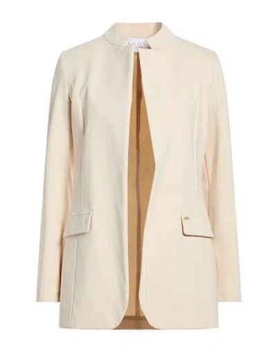 Kaos Woman Jacket Beige Size 10 Cotton, Polyamide, Elastane In Neutral