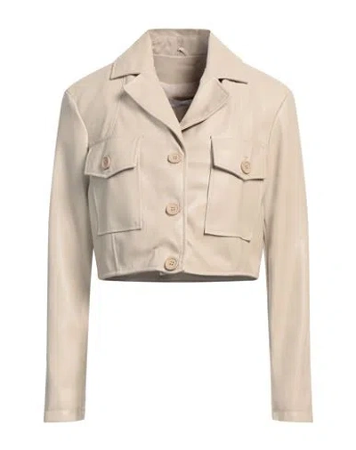 Kaos Woman Jacket Beige Size 10 Polyester, Polyurethane