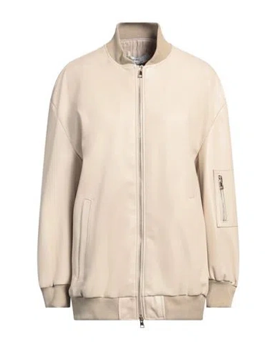 Kaos Woman Jacket Beige Size 6 Polyester, Polyurethane