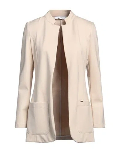 Kaos Woman Jacket Cream Size 6 Viscose, Polyamide, Elastane In White