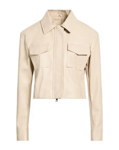 Kaos Woman Jacket Ivory Size 10 Polyester, Polyurethane In Neutral