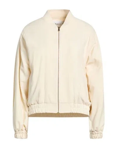Kaos Woman Jacket Ivory Size 10 Polyester, Viscose, Elastane In White