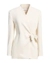 Kaos Woman Jacket Ivory Size 2 Polyester, Elastane In White