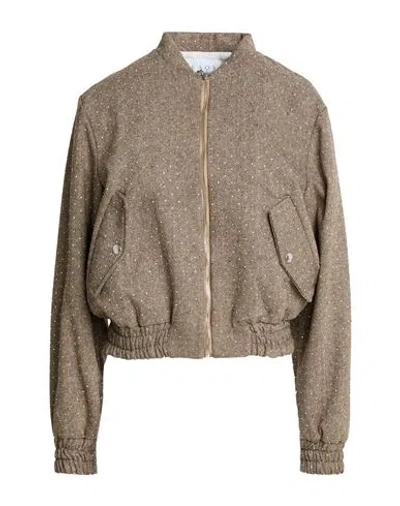 Kaos Woman Jacket Light Brown Size 6 Polyester, Wool In Sand