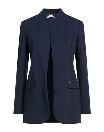 Kaos Woman Jacket Navy Size 6 Cotton, Polyamide, Elastane In Blue