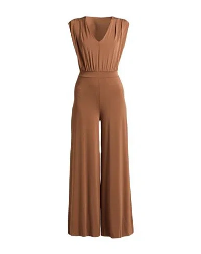 Kaos Woman Jumpsuit Brown Size 12 Acetate, Polyamide, Elastane In Blue