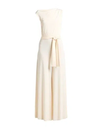 Kaos Woman Jumpsuit Cream Size 12 Acetate, Polyamide, Elastane In Neutral
