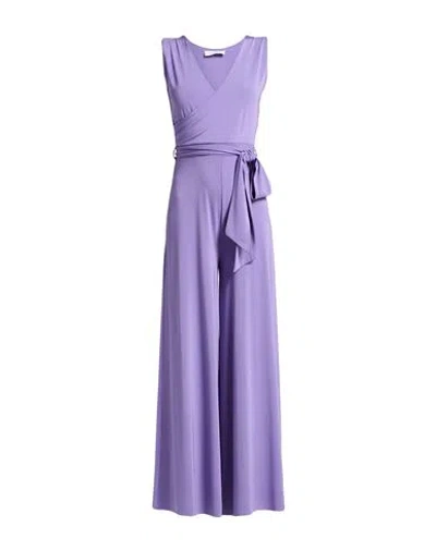 Kaos Woman Jumpsuit Lilac Size 6 Acetate, Polyamide, Elastane In Purple