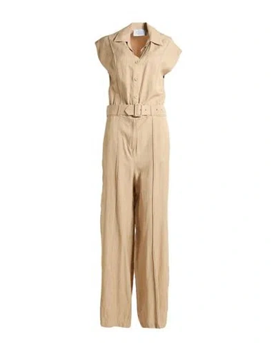 Kaos Woman Jumpsuit Sand Size 12 Viscose, Linen In Silver