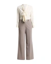 Kaos Woman Jumpsuit Taupe Size 10 Polyester, Viscose, Elastane In Gray