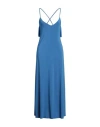 Kaos Woman Maxi Dress Azure Size 8 Acetate, Polyamide, Elastane In Blue