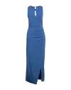 Kaos Woman Maxi Dress Azure Size 6 Acetate, Polyamide, Elastane In Blue