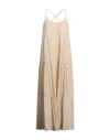 Kaos Woman Maxi Dress Beige Size 8 Cotton In Beige