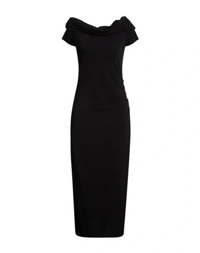 Kaos Woman Maxi Dress Black Size 10 Acetate, Polyamide, Elastane