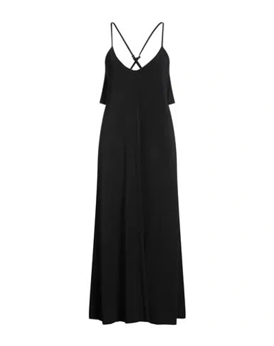 Kaos Woman Maxi Dress Black Size 8 Acetate, Polyamide, Elastane