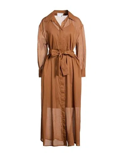 Kaos Woman Maxi Dress Brown Size 8 Cotton