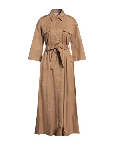 Kaos Woman Maxi Dress Camel Size 6 Cotton In Beige