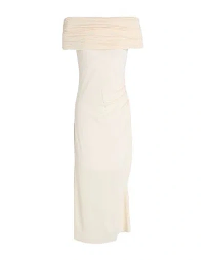 Kaos Woman Maxi Dress Cream Size 8 Acetate, Polyamide, Elastane In White