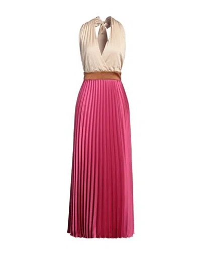 Kaos Woman Maxi Dress Fuchsia Size 6 Polyester In Pink