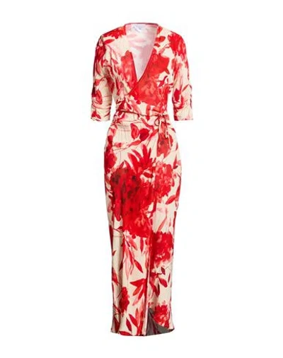 Kaos Woman Maxi Dress Ivory Size 12 Viscose In Multi