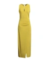 Kaos Woman Maxi Dress Lime Green Size 8 Acetate, Polyamide, Elastane In Green