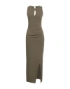 Kaos Woman Maxi Dress Military Green Size 2 Acetate, Polyamide, Elastane In Green