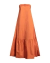 Kaos Woman Maxi Dress Orange Size 6 Cotton In Orange