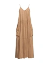 Kaos Woman Maxi Dress Sand Size 6 Cotton In Beige