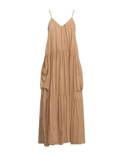 Kaos Woman Maxi Dress Sand Size 6 Cotton In Beige