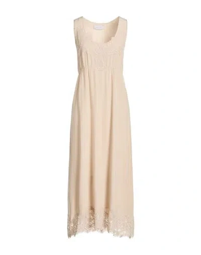 Kaos Woman Midi Dress Beige Size 6 Silk In Neutral