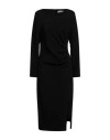 Kaos Woman Midi Dress Black Size 10 Viscose, Elastane In Black