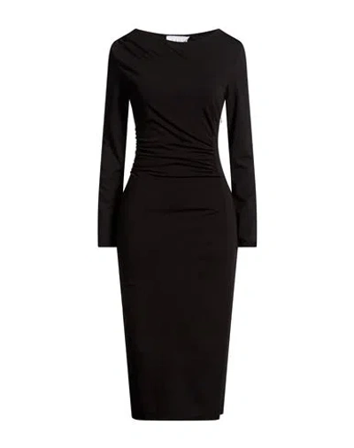 Kaos Woman Midi Dress Black Size 10 Viscose, Nylon, Elastane